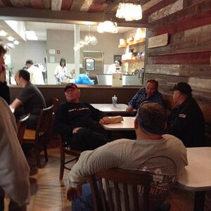 Enjoying ice cream and other treats at the dairy.