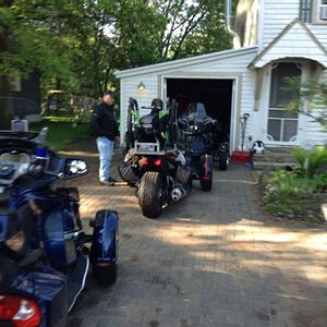 Tommy & Seth getting to head out to Casewell's from our house.