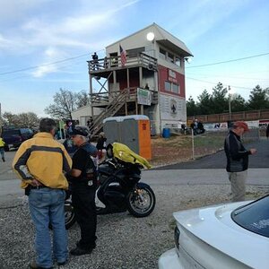 Out at the drag strip.