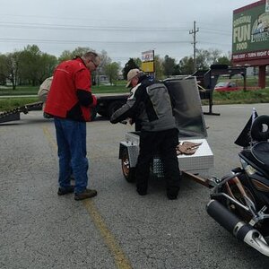 Butch checking out Neal's trailer.
