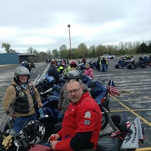 Waiting for the parade to begin.