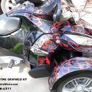 Leisure Time RT- Spyder RT pre-cut panels are easy to apply. We can add any texture or pattern to kit to meet your desires.  Email: pete@powersportswr