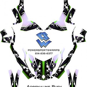 Adrenaline Rush Kit:  Spyder RT pre-cut panel graphics kit.  You peel & apply these amazing custom air-brush looking graphics.  Why paint when we make