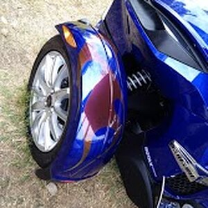 painting the flames on the bike