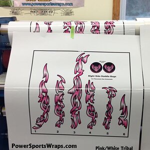 Phoenix tribal for- saddle bags, fenders, and more.. Pink/ White colors now available.  814-838-6377