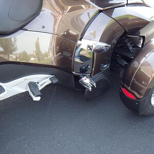 Just after cleaning! Mods so far are:
 RT LED High Mount Brake Light with dual converter
 Bluetooth transmitter and headsets
 NBV highway peg kit with