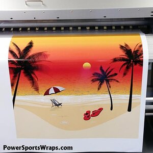 Beach scene digital print before product was laminated.