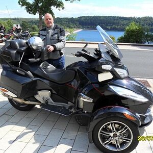 Me alongside the Sorpe Dam