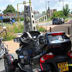 MY Spyder in a Belgium town