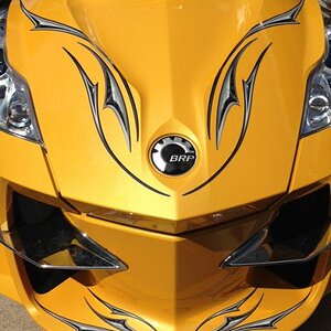 Wind 108 Gray - close view front air dam and frunk. Great 3D effects in these graphics.  Email: Pete@powersportswraps.com