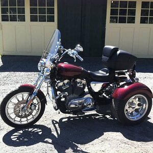 My current '08 Harley Sportster Trike, Frankenstein conversion.