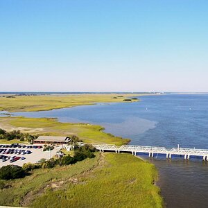 View from atop the Sidney Lanier bridge over the intercoastal waterway