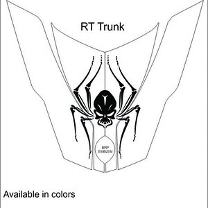 Skull Spider decal RT trunk: This decal is available in other colors and for other Spyder models.  814-838-6377