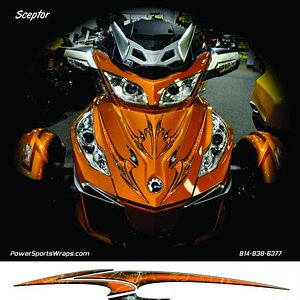 Sceptor Orange: Add some motion by using our Sceptor graphics kit on your bike.  Multiple 3D effects and shading on this kit.  Order this kit for $129