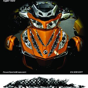 Ripper Race:  Everyone likes the rip-tear look of this 3D graphics kit.  Inside the tear is a subtle checker flag for that little bit of racy feel.  O