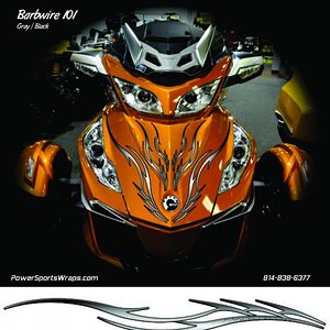 Barbwire 101 Sil Blk:  Available with assorted pieces you choose what areas of the machine you would like to enhance. This kit as seen here $109.00 Fr