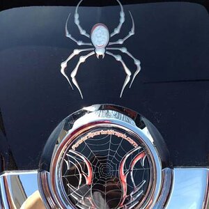 close view of the custom emblem we created for him.