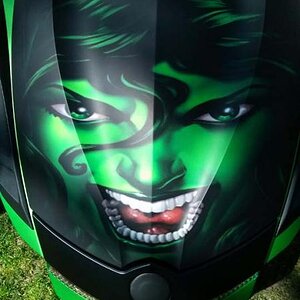 She Hulk - close up view of this vinyl wrap.