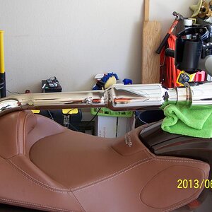 junk exhaust system (spyderattitude).
turned YELLOW within a mo.