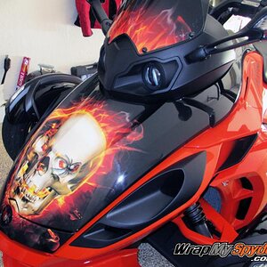 Flaming skull spider frunk 6