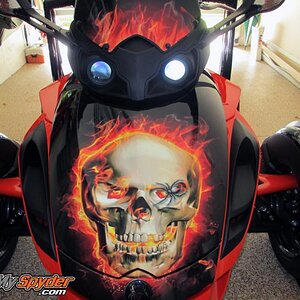 Flaming skull spider frunk 5