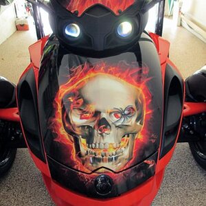 Flaming skull spider frunk 3