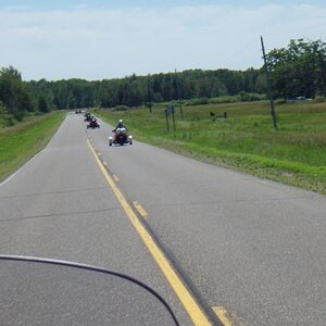 Rydin' back from lunch to meet at Caswells to start the prep for the parade.