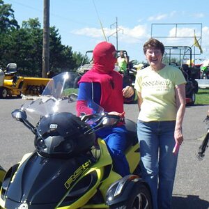 Spyderman with his Mom (I think).