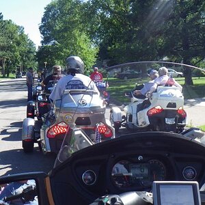 Lining up prior to the parade.