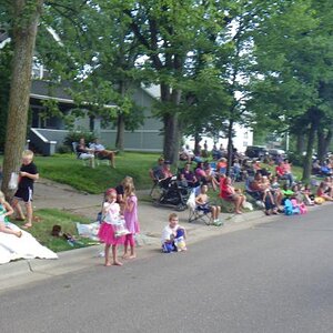 Parade route - many of us tossed candy to all those kids - fun!