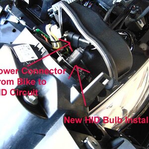 Headlight Power From Bike to HID Circuit