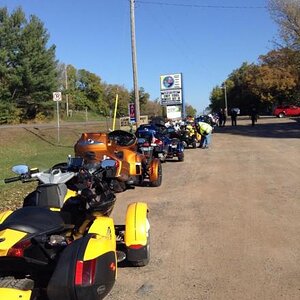 Special parking for Spyders at McBee's on Ann Lake in Mora,MN