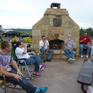 new friends hanging out for dinner after a fun ride around TN