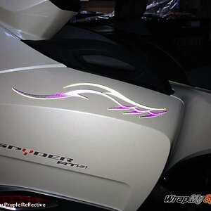 barbwire purple reflective saddle bag