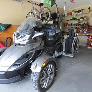 There is plenty of room for my wife to get on the bike. She usually does this from the opposite side.