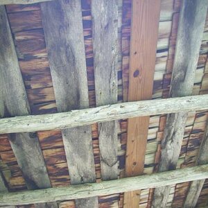 Underside of the porch roof.