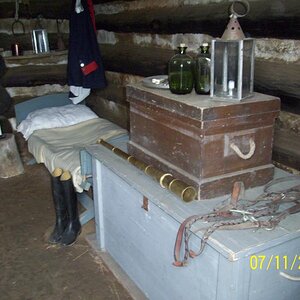 Inside view of officer's cabin.  VF, PA
