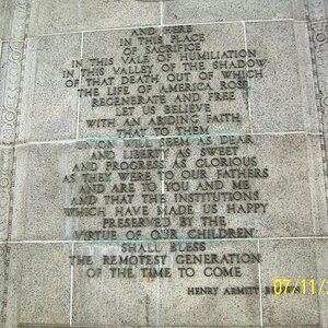 Writing in Arch wall.  VF, PA