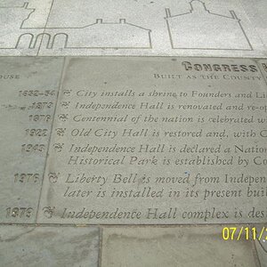 History on the sidewalk.  Phili, PA