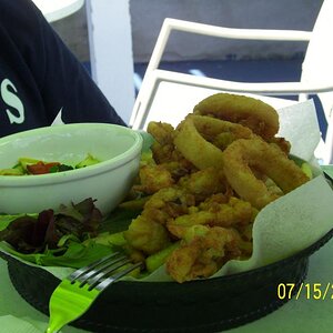 Dudley's fried clams and stuff. Yes, he ate all of his too, just slowly.