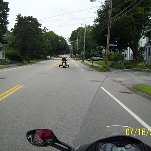 Running behind Marilyn in Exeter, NH. Always behind, lol.