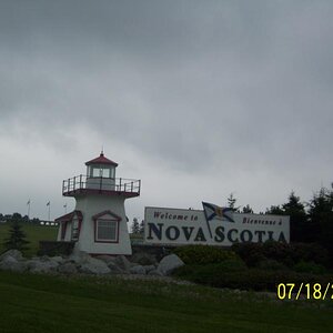 Welcome to Nova Scotia. Bienvenu a Nova Scotia. See that sky?
