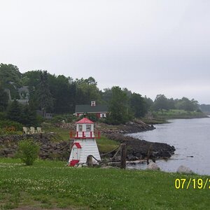 Tide going out; not a real lighthouse as such.
