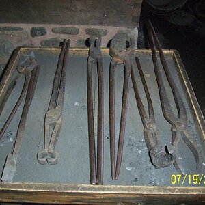 Blacksmith tools (400 yrs old). He was the most important person in a community; had a hand in everything. L'Habitation.