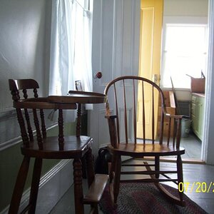 High chair and rocker in Duon house. Very small furniture, a small and sturdy people are the acadiens.