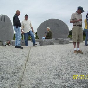 Dudley and the Giles by the memorial.