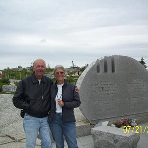 Dudley and Jennifer at the memorial.