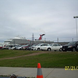 Cruise ship at the dock.