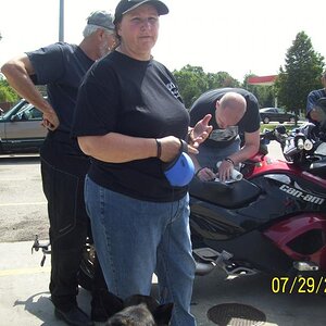 Deb and husband Brian signing.