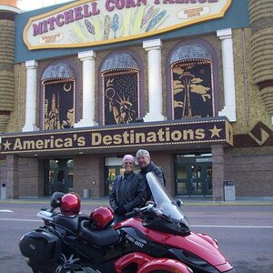 Us at the Corn Palace in Mitchell, SD. Celebrating all things corn.
